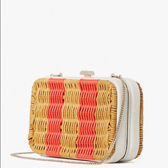 Authentic KATE SPADE Leather/Straw clutch/Crosby - Picture 4 of 16